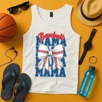 Baseball Mama Coquette Bow Game Day Baseball Mom Mother Tank Top thumb 4