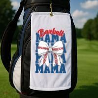 Baseball Mama Coquette Bow Game Day Baseball Mom Mother Golf Towel thumb 2