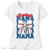 Baseball Mama Coquette Bow Game Day Baseball Mom Mother Women's T-Shirt thumb 0