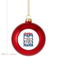 Baseball Mama Coquette Bow Game Day Baseball Mom Mother Plastic Christmas Ball Ornament thumb 0