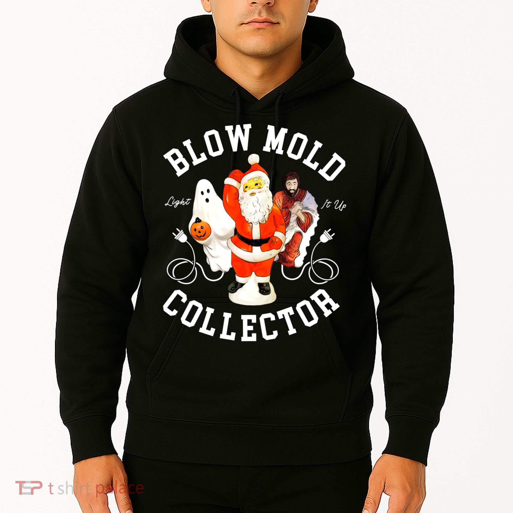 Blow Mold Collector Light It Up Christmas Halloween Hoodie
