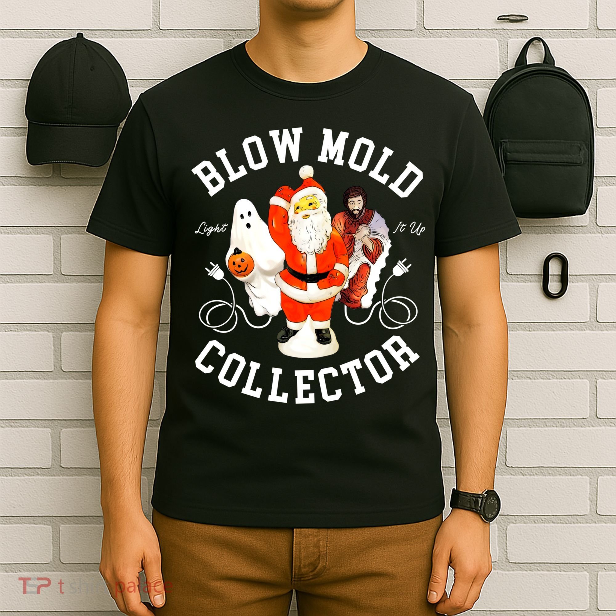 Blow Mold Collector Light It Up Christmas Halloween T-Shirt