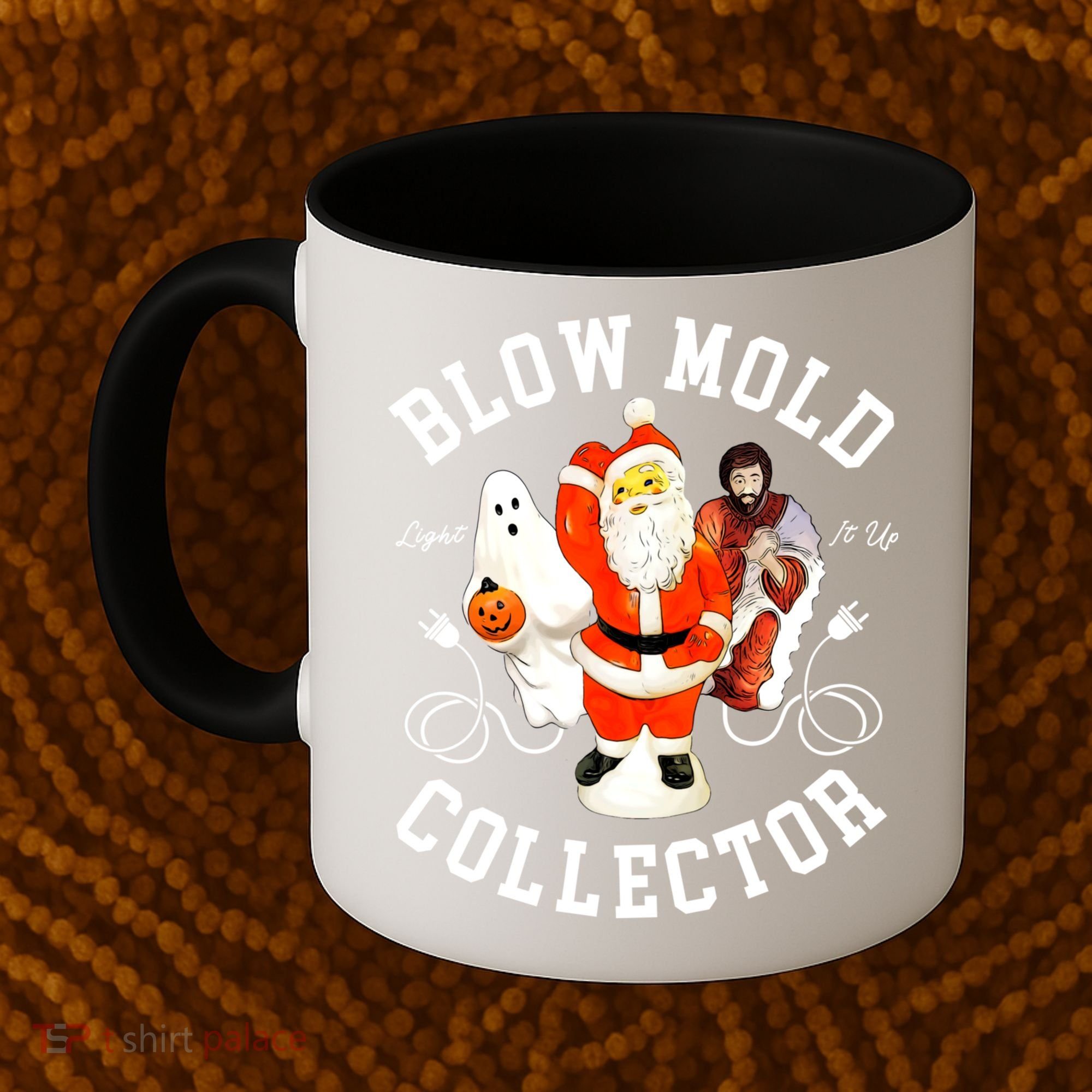 Blow Mold Collector Light It Up Christmas Halloween Coffee Mug
