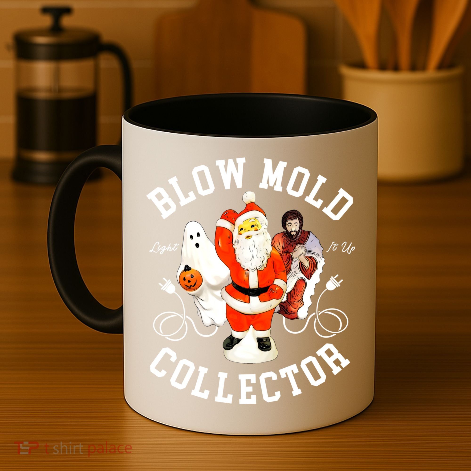 Blow Mold Collector Light It Up Christmas Halloween Coffee Mug