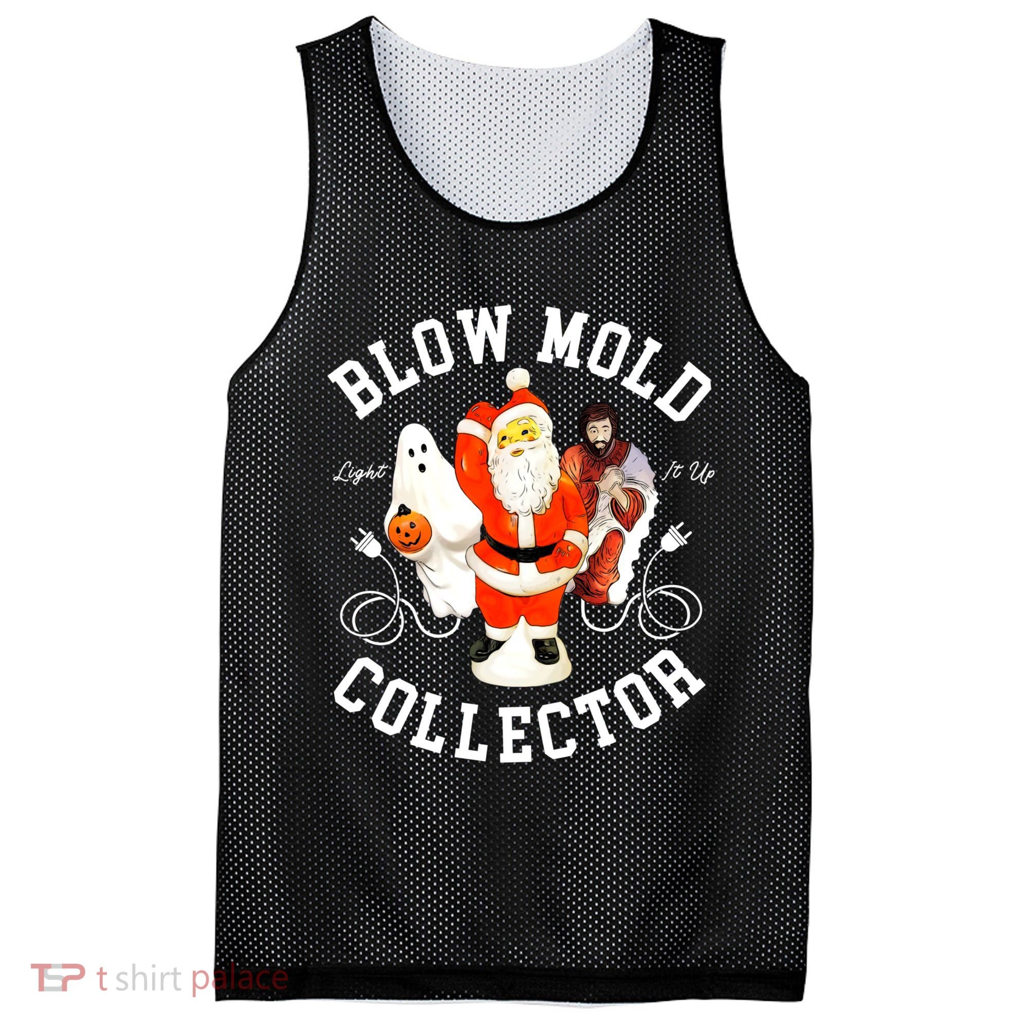 Blow Mold Collector Light It Up Christmas Halloween Mesh Reversible Basketball Jersey Tank