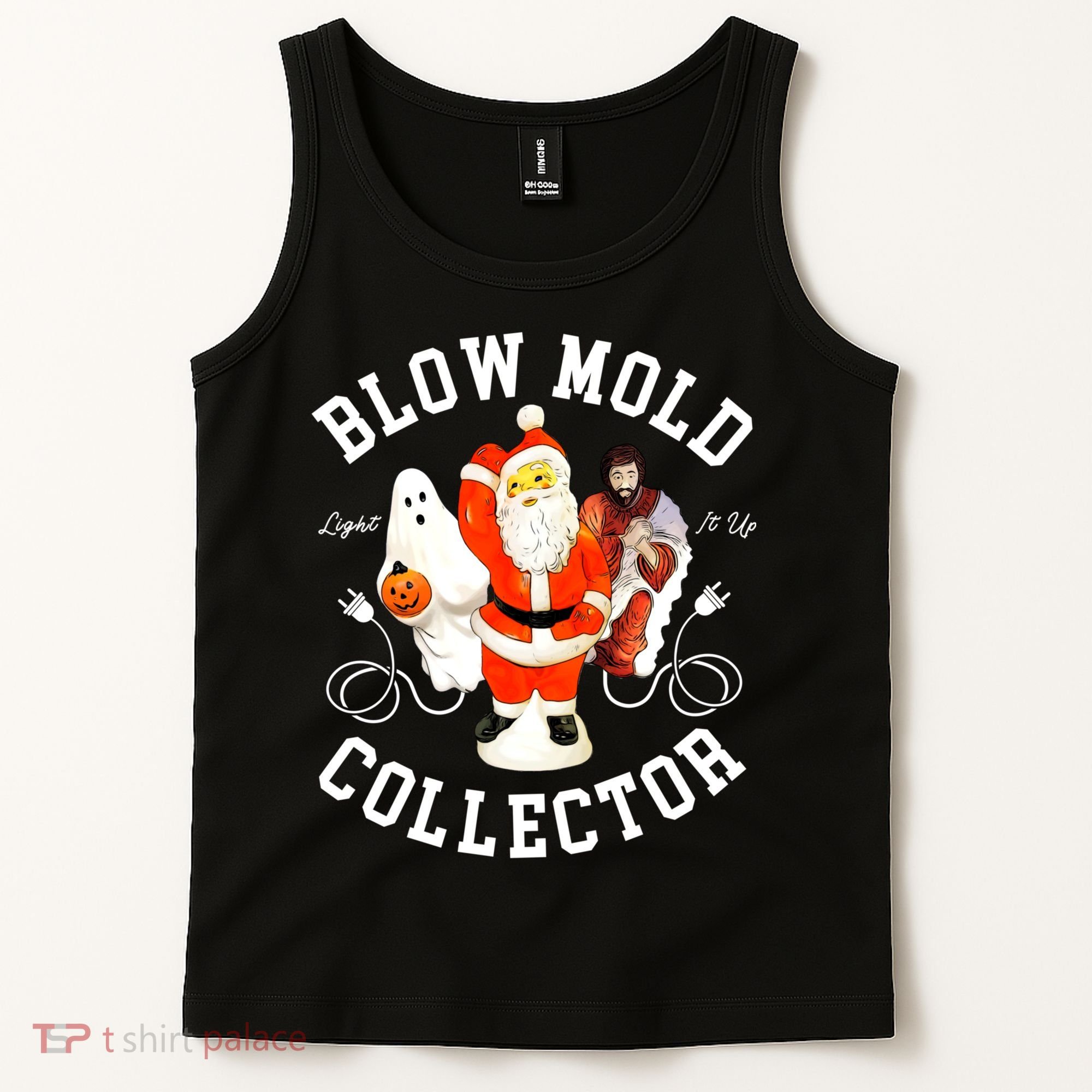 Blow Mold Collector Light It Up Christmas Halloween Tank Top