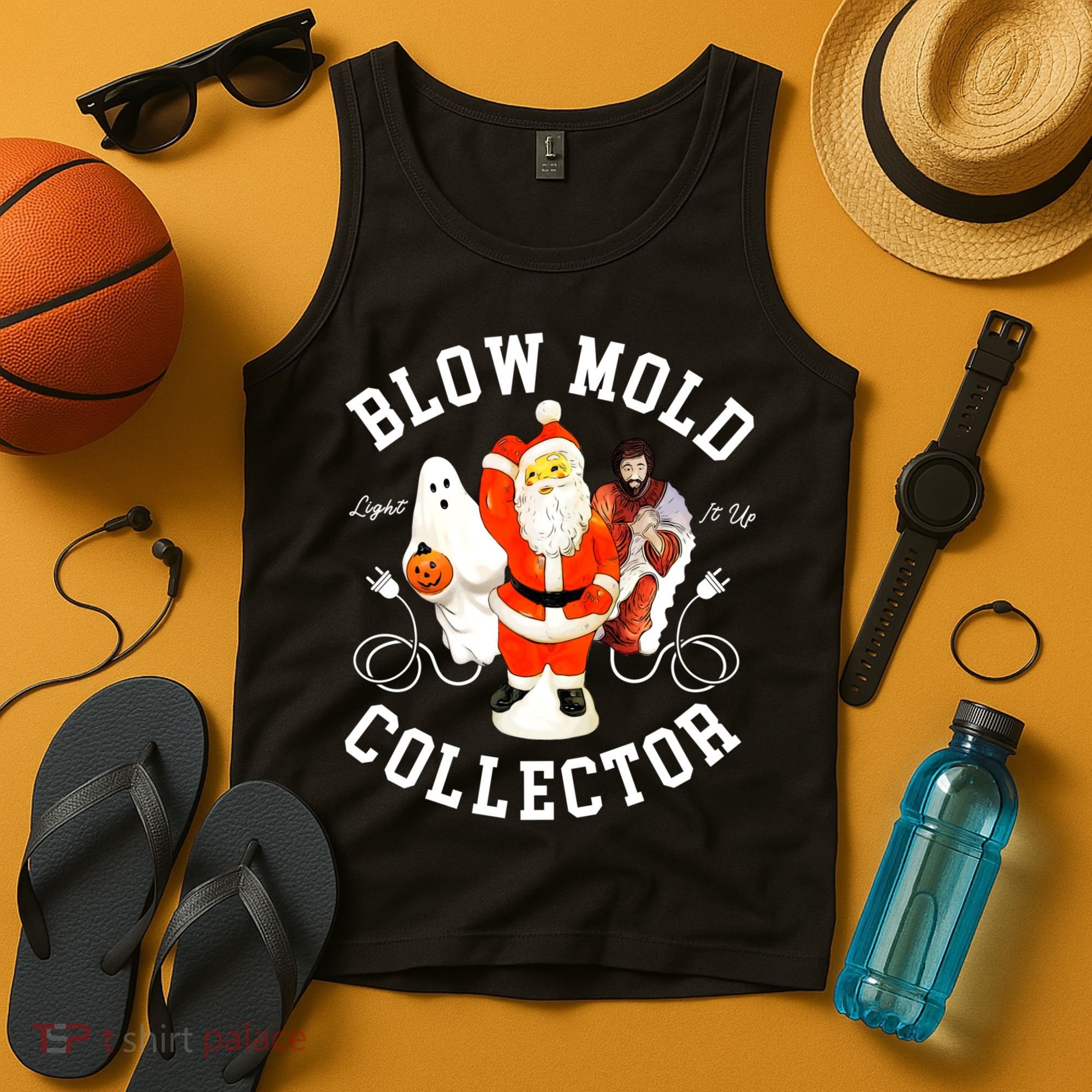 Blow Mold Collector Light It Up Christmas Halloween Tank Top