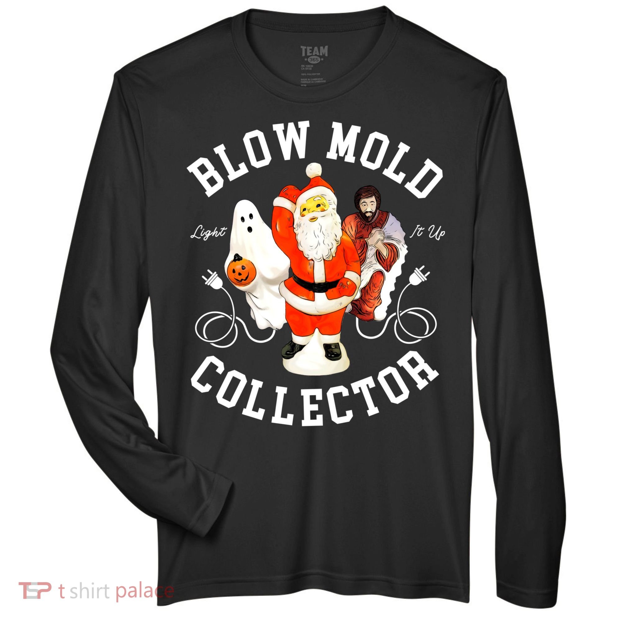 Blow Mold Collector Light It Up Christmas Halloween Zone Performance Long-Sleeve T-Shirt