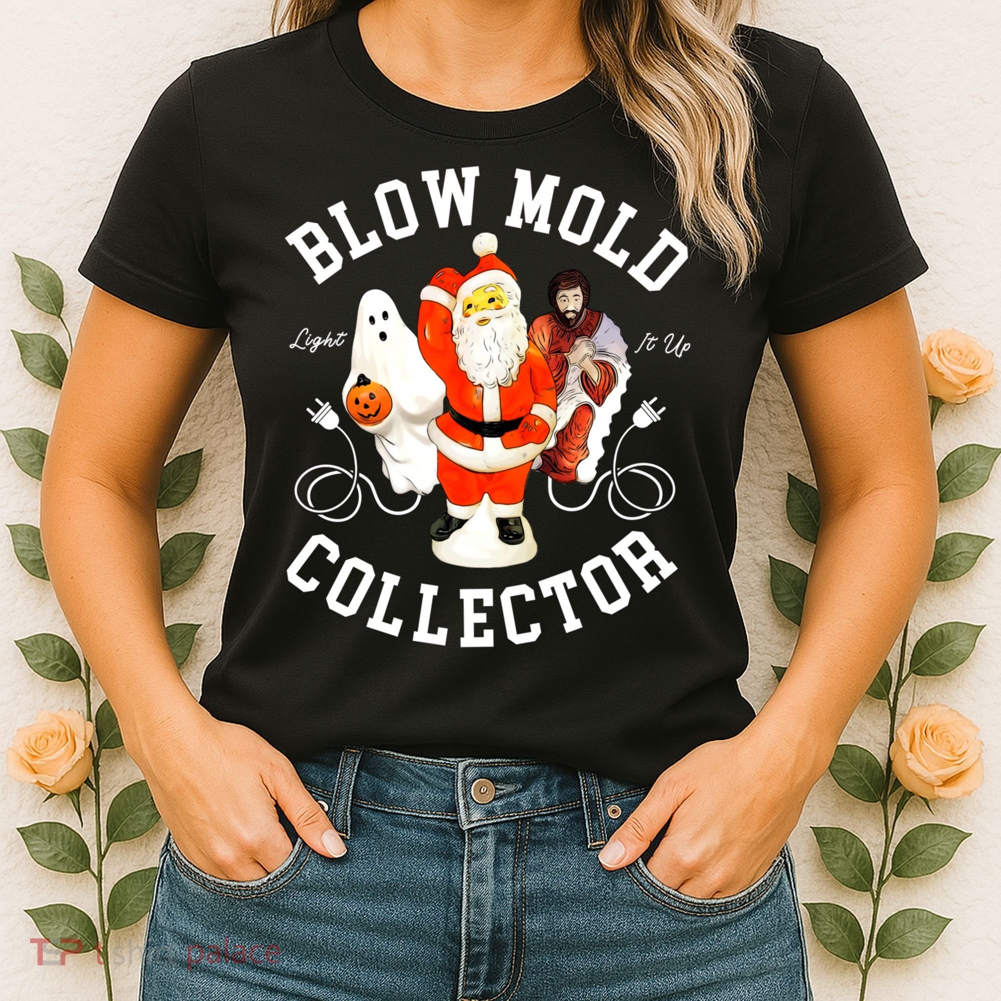 Blow Mold Collector Light It Up Christmas Halloween Women's T-Shirt
