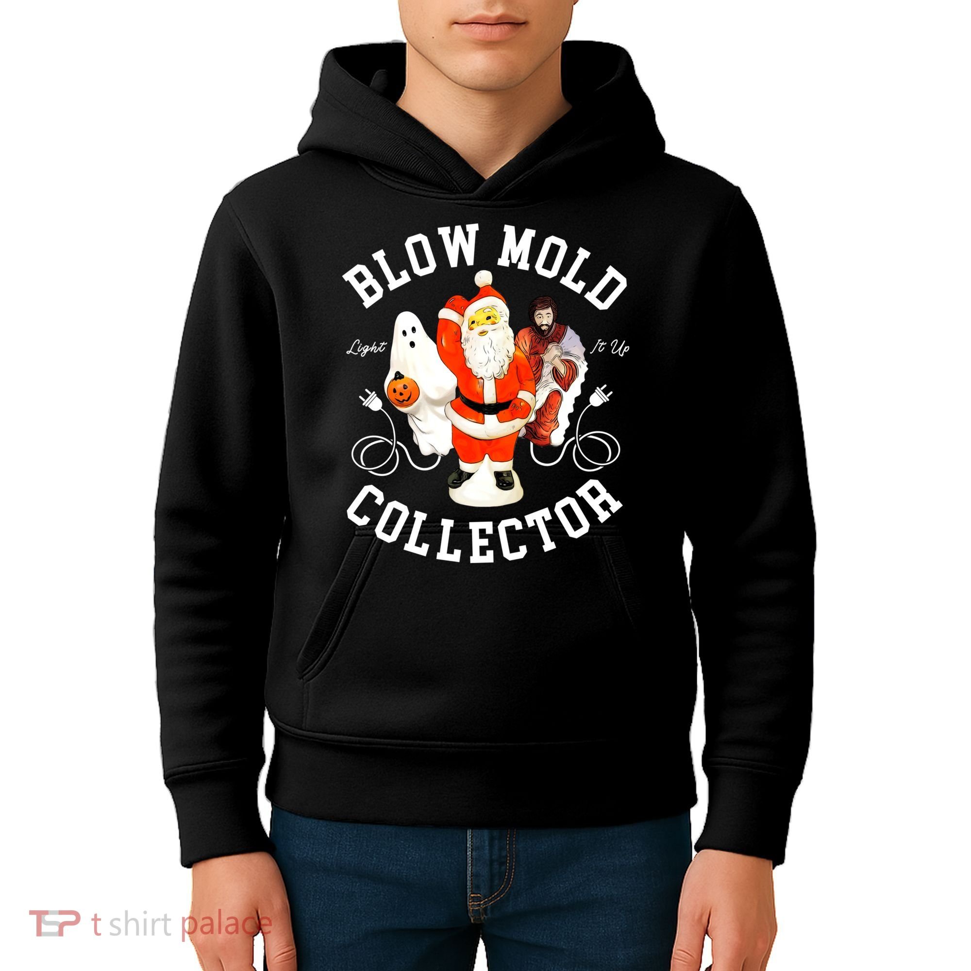 Blow Mold Collector Light It Up Christmas Halloween Kids Hoodie
