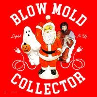 Blow Mold Collector Light It Up Christmas Halloween Santa Hat thumb 1