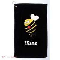 Be Mine Cute Funny Bee Bumblebee Honeybee Valentine's Day Gift Golf Towel thumb 0