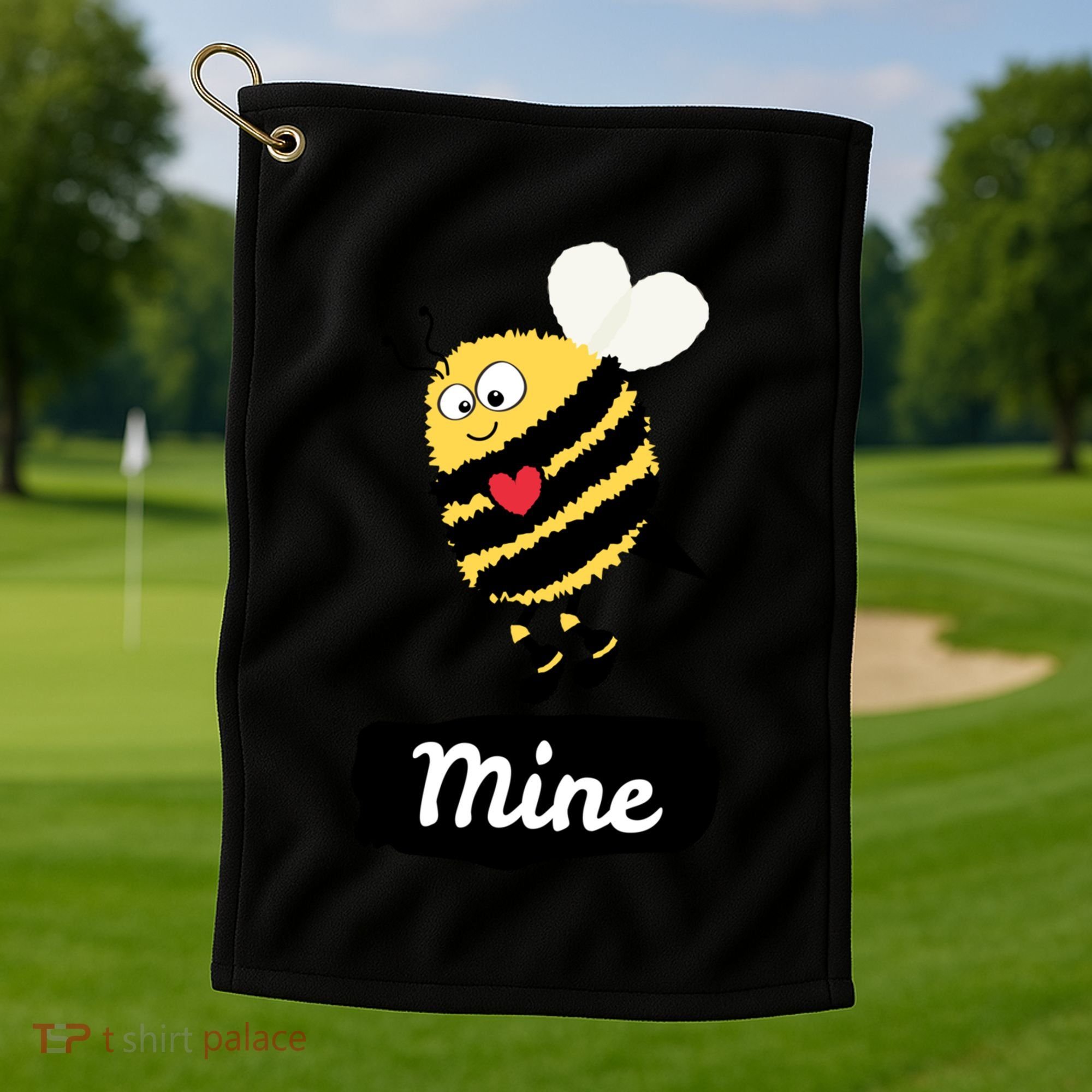 Be Mine Cute Funny Bee Bumblebee Honeybee Valentine's Day Gift Golf Towel