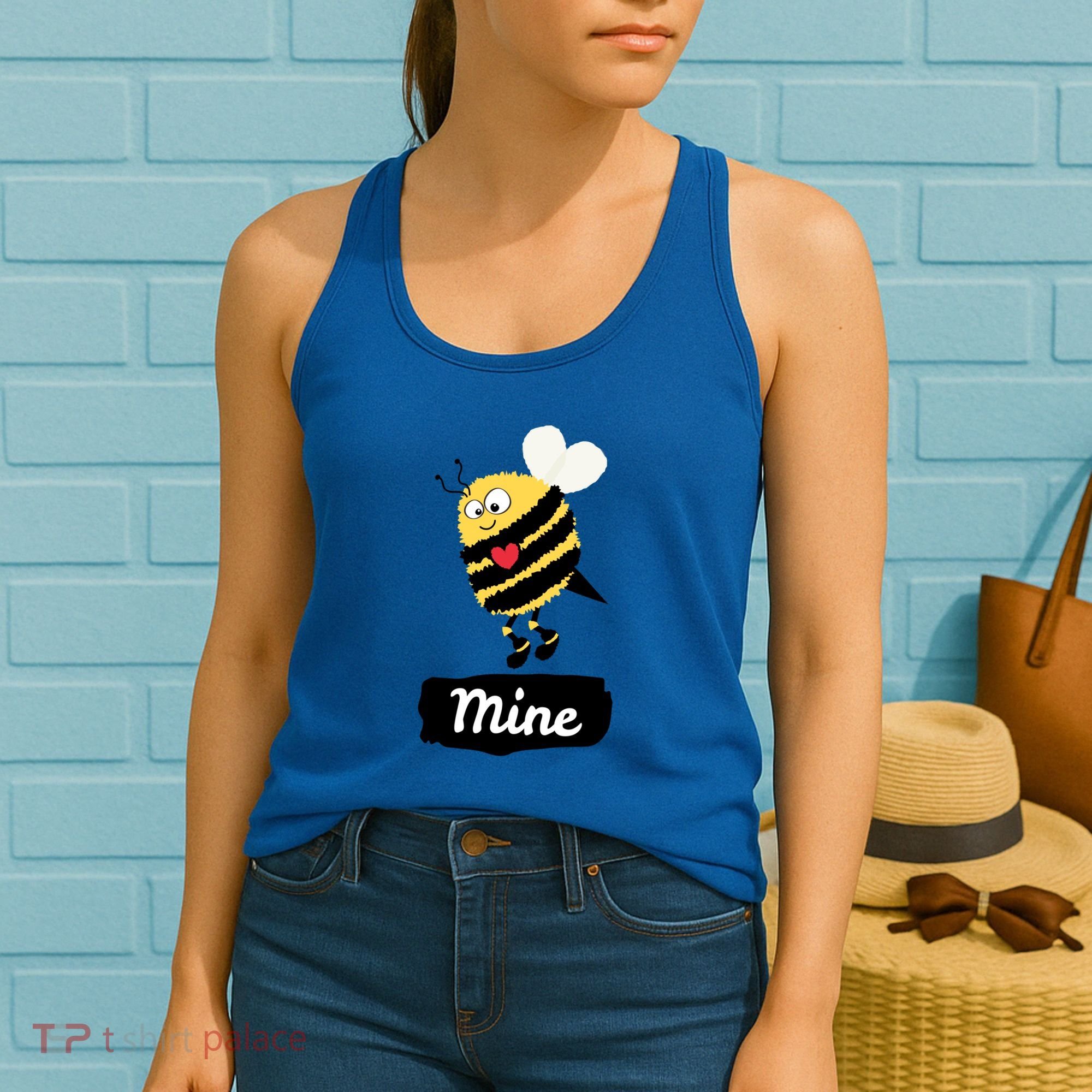 Be Mine Cute Funny Bee Bumblebee Honeybee Valentine's Day Gift Women's Tank Top