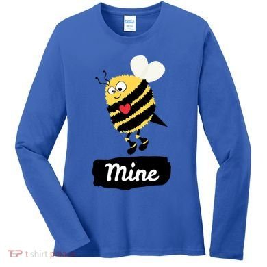 Be Mine Cute Funny Bee Bumblebee Honeybee Valentine's Day Gift Women's Long Sleeve Shirt
