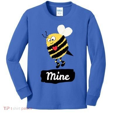 Be Mine Cute Funny Bee Bumblebee Honeybee Valentine's Day Gift Kids Long Sleeve Shirt