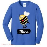 Be Mine Cute Funny Bee Bumblebee Honeybee Valentine's Day Gift Kids Long Sleeve Shirt thumb 0