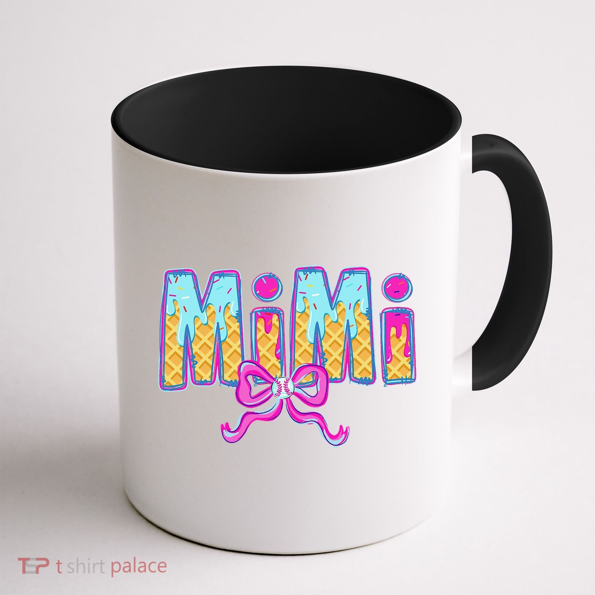 Baseball Mimi Coquette Bow Ice Cream Baseball Drip For Coffee Mug