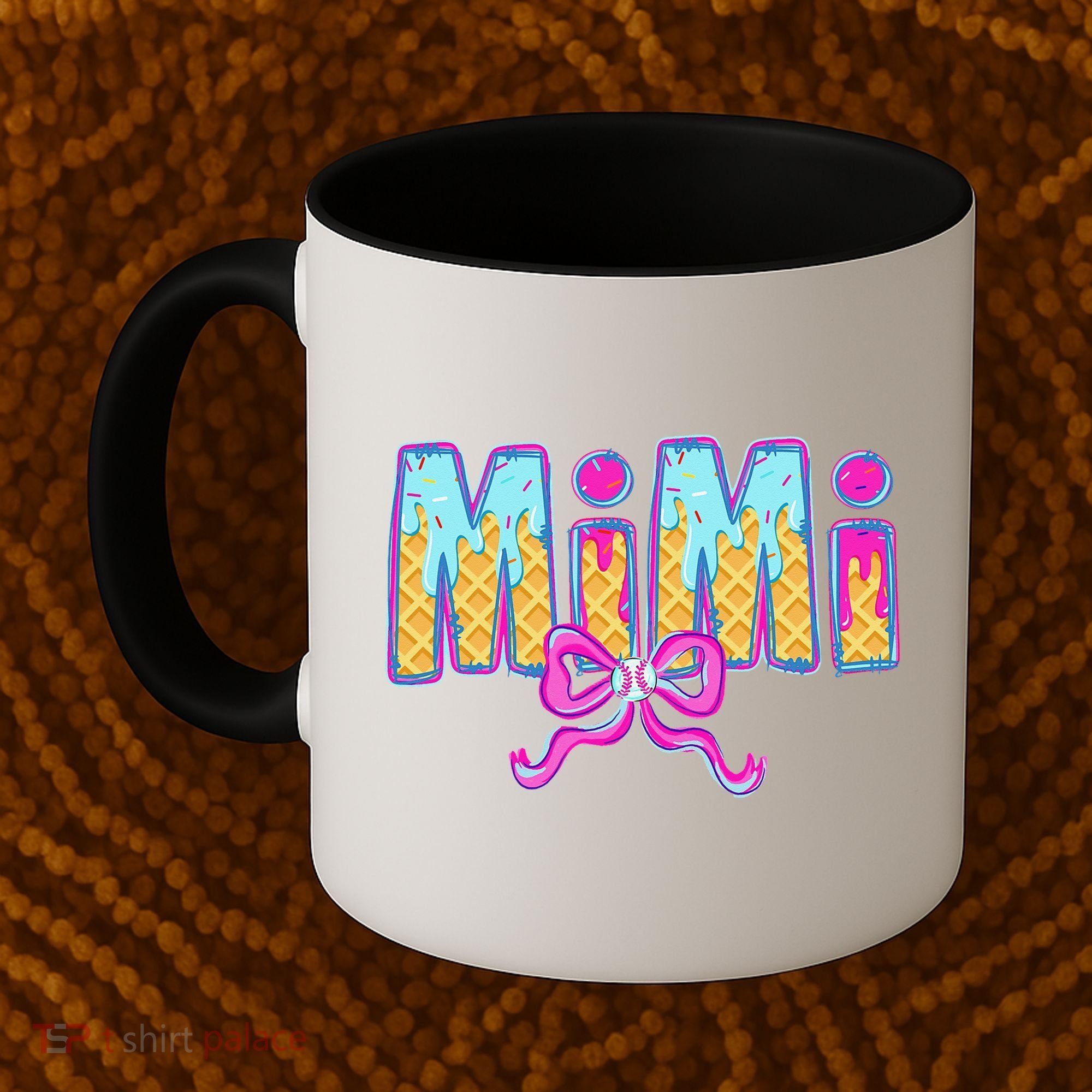 Baseball Mimi Coquette Bow Ice Cream Baseball Drip For Coffee Mug