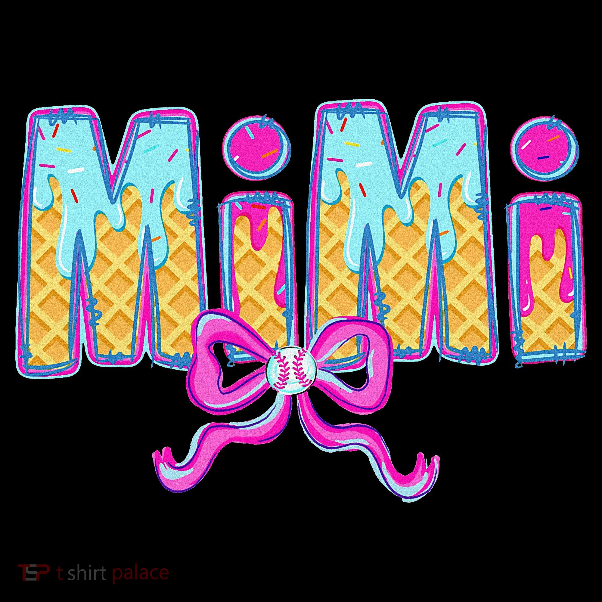 Baseball Mimi Coquette Bow Ice Cream Baseball Drip For Coaster