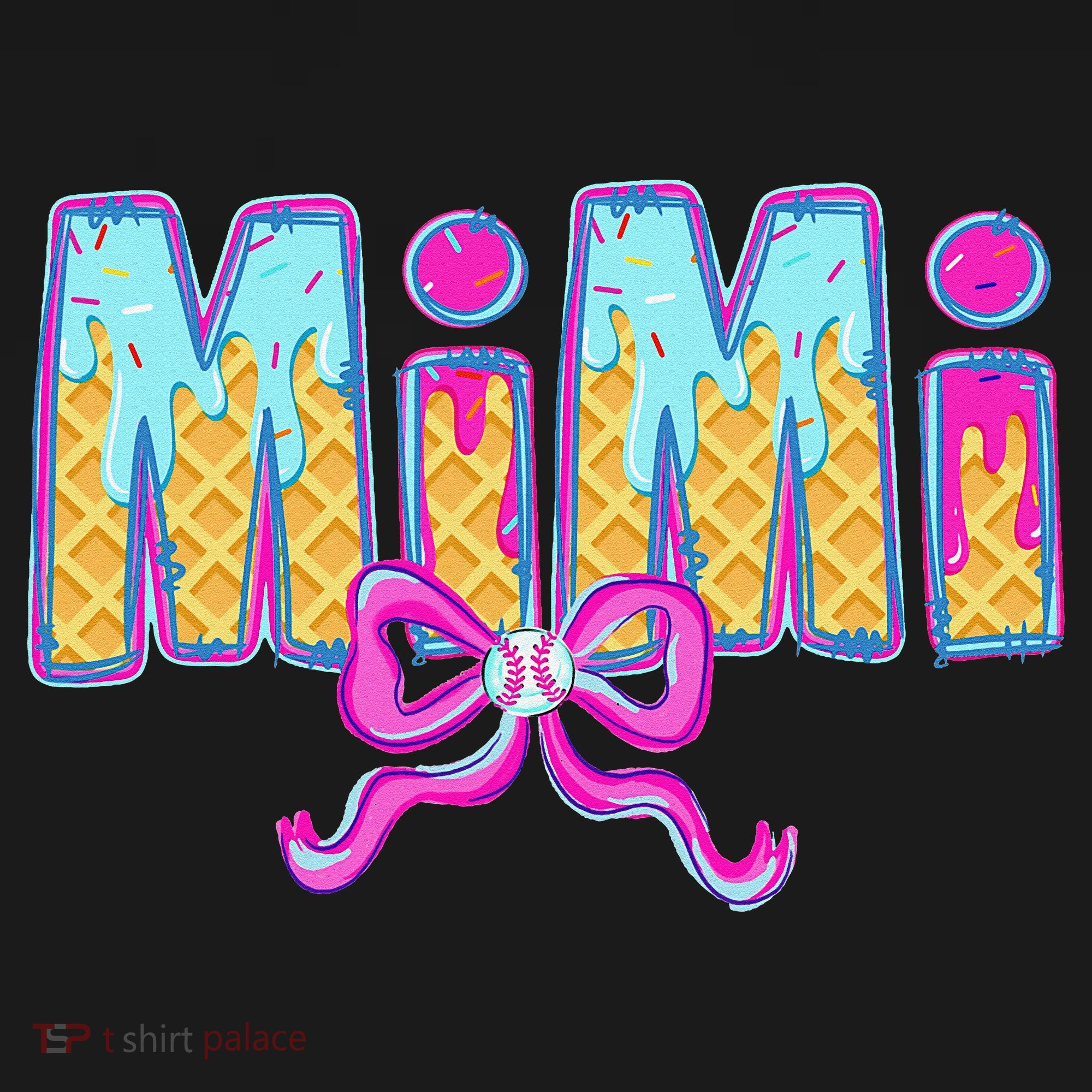 Baseball Mimi Coquette Bow Ice Cream Baseball Drip For Tote Bag