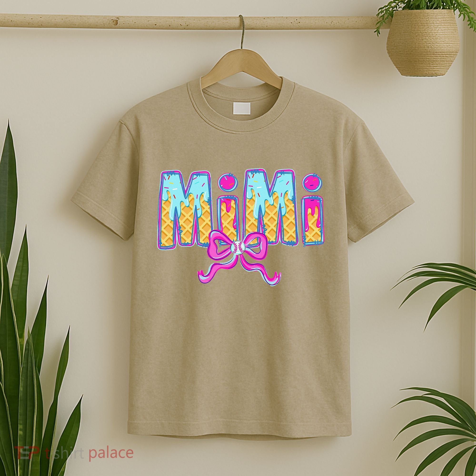 Baseball Mimi Coquette Bow Ice Cream Baseball Drip For T-Shirt