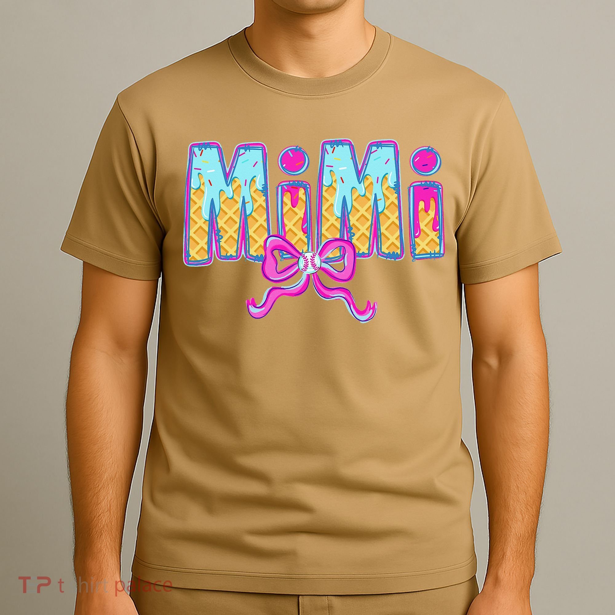Baseball Mimi Coquette Bow Ice Cream Baseball Drip For T-Shirt