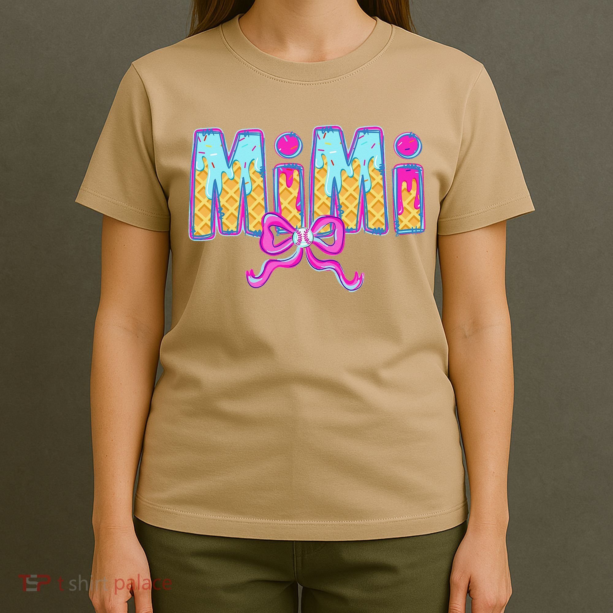 Baseball Mimi Coquette Bow Ice Cream Baseball Drip For T-Shirt