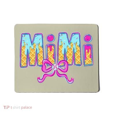 Baseball Mimi Coquette Bow Ice Cream Baseball Drip For Mousepad