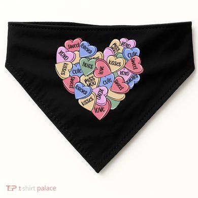 Be Mine Candy Heart Valentine Gift For Valentine Day USA-Made Doggie Bandana