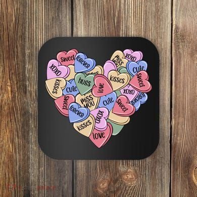 Be Mine Candy Heart Valentine Gift For Valentine Day Coaster