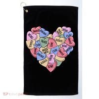 Be Mine Candy Heart Valentine Gift For Valentine Day Golf Towel thumb 0