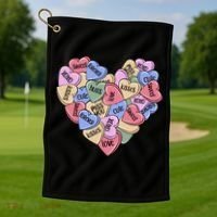 Be Mine Candy Heart Valentine Gift For Valentine Day Golf Towel thumb 1