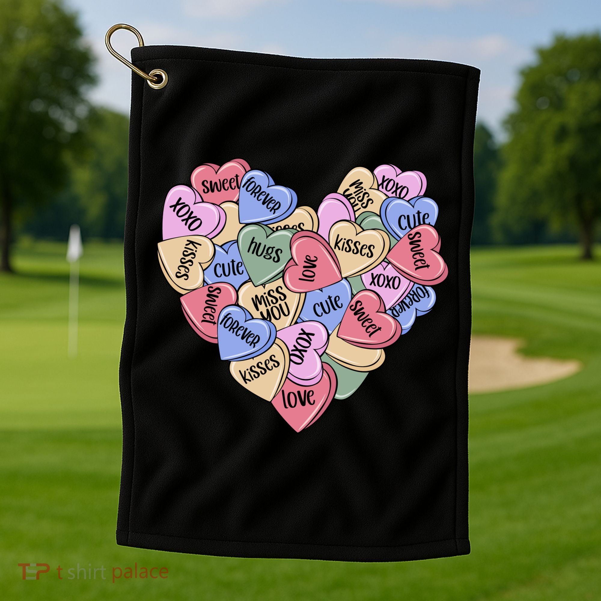 Be Mine Candy Heart Valentine Gift For Valentine Day Golf Towel