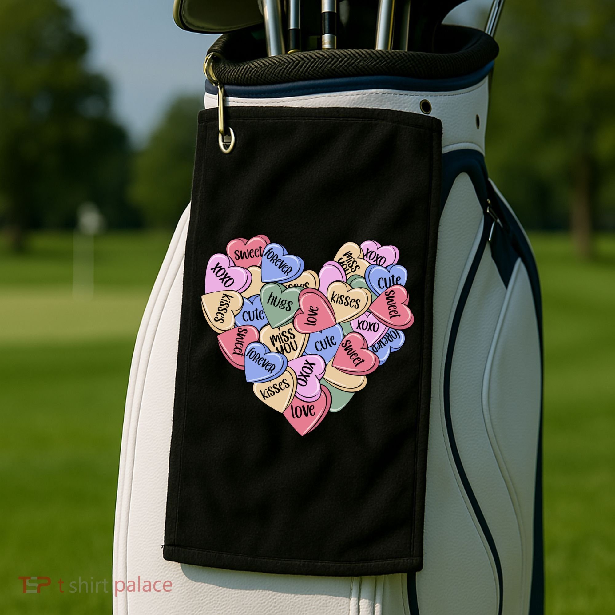 Be Mine Candy Heart Valentine Gift For Valentine Day Golf Towel