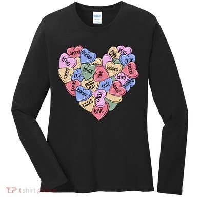 Be Mine Candy Heart Valentine Gift For Valentine Day Women's Long Sleeve Shirt