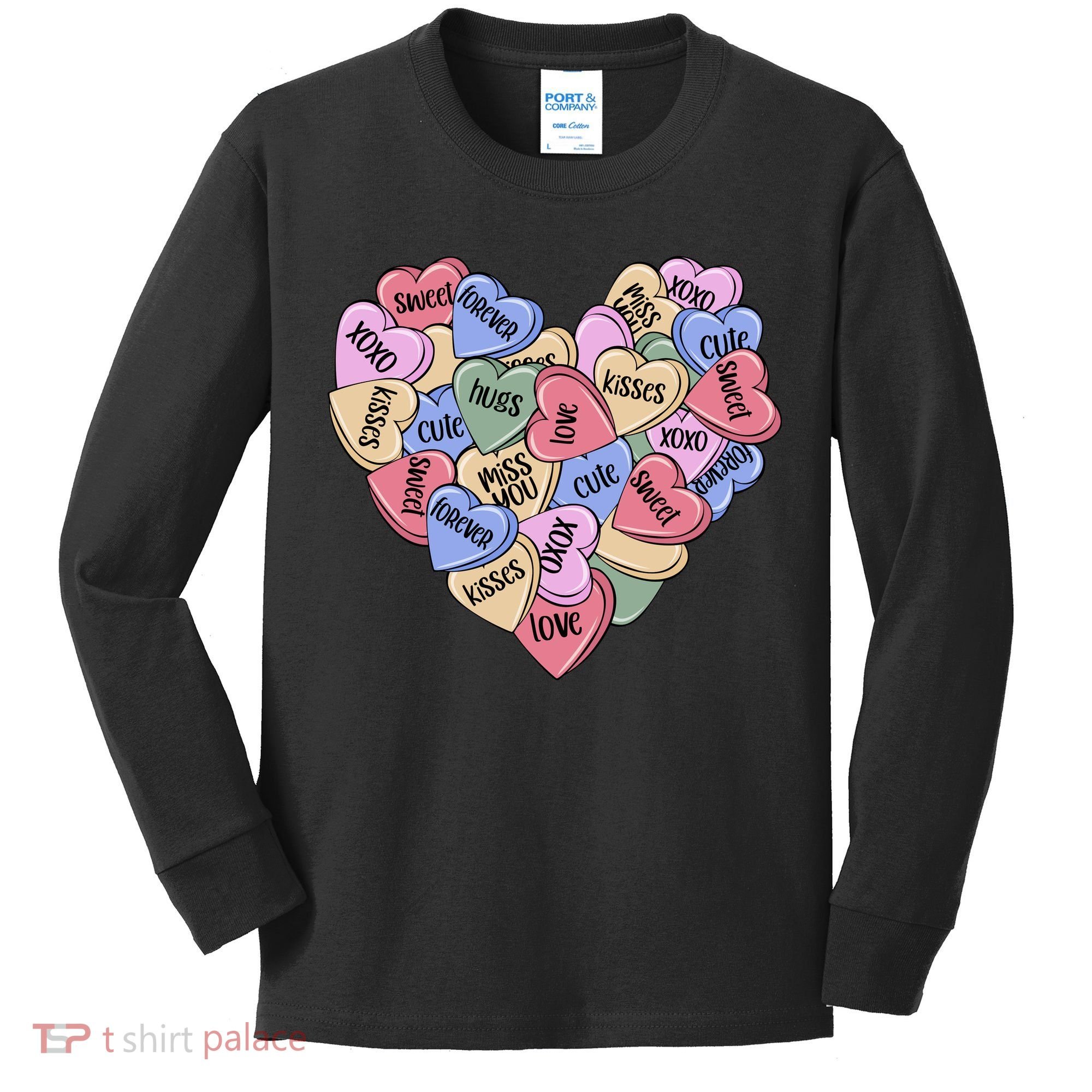 Be Mine Candy Heart Valentine Gift For Valentine Day Kids Long Sleeve Shirt