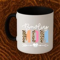 Bowling Mom Cute Bowling Game Mother's Day Leopard Gift Coffee Mug thumb 2