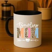 Bowling Mom Cute Bowling Game Mother's Day Leopard Gift Coffee Mug thumb 4
