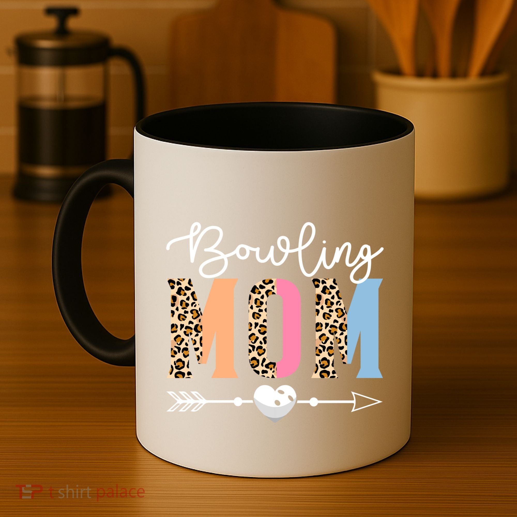 Bowling Mom Cute Bowling Game Mother's Day Leopard Gift Coffee Mug