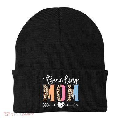 Bowling Mom Cute Bowling Game Mother's Day Leopard Gift Beanie
