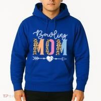 Bowling Mom Cute Bowling Game Mother's Day Leopard Gift Hoodie thumb 2