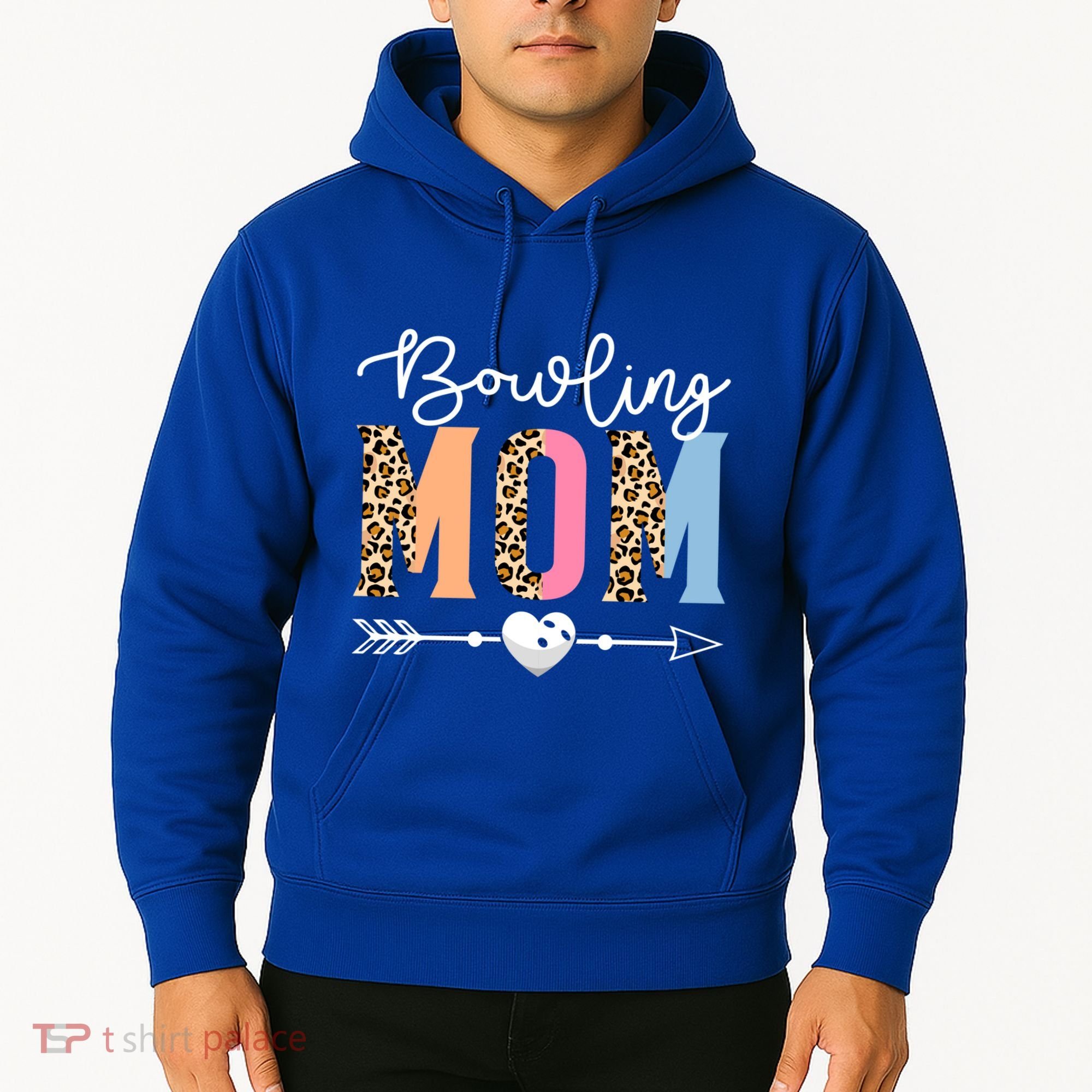 Bowling Mom Cute Bowling Game Mother's Day Leopard Gift Hoodie