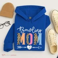 Bowling Mom Cute Bowling Game Mother's Day Leopard Gift Hoodie thumb 4