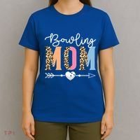 Bowling Mom Cute Bowling Game Mother's Day Leopard Gift T-Shirt thumb 4
