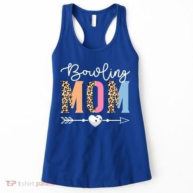 Bowling Mom Cute Bowling Game Mother's Day Leopard Gift Women's Tank Top