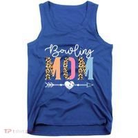 Bowling Mom Cute Bowling Game Mother's Day Leopard Gift Tank Top thumb 0