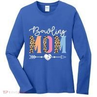 Bowling Mom Cute Bowling Game Mother's Day Leopard Gift Women's Long Sleeve Shirt thumb 0