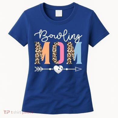Bowling Mom Cute Bowling Game Mother's Day Leopard Gift Women's T-Shirt
