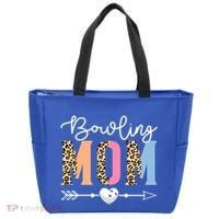 Bowling Mom Cute Bowling Game Mother's Day Leopard Gift Tote Bag thumb 0